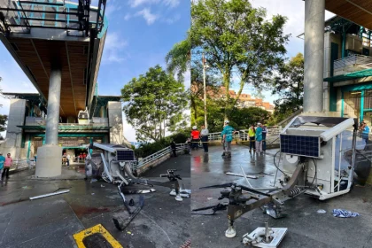 "Bomberos atienden a los heridos de cabina de teleférico"