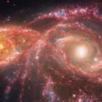 Los telescopios espaciales Webb y Hubble han capturado imágenes fascinantes que revelan la intensa interacción entre dos galaxias espirales: IC 2163 y NGC 2207. Los datos combinados de infrarrojo, luz visible y ultravioleta permiten observar cómo estas galaxias, superpuestas desde nuestra perspectiva en la Tierra