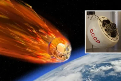 Nave espacial en el espacio a punto de impactar a la tierra